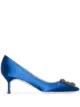Image 1 of Manolo Blahnik Hangisi 50mm appliqué satin pumps