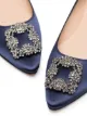 Manolo Blahnik Hangisi embellished-buckle ballerina shoes