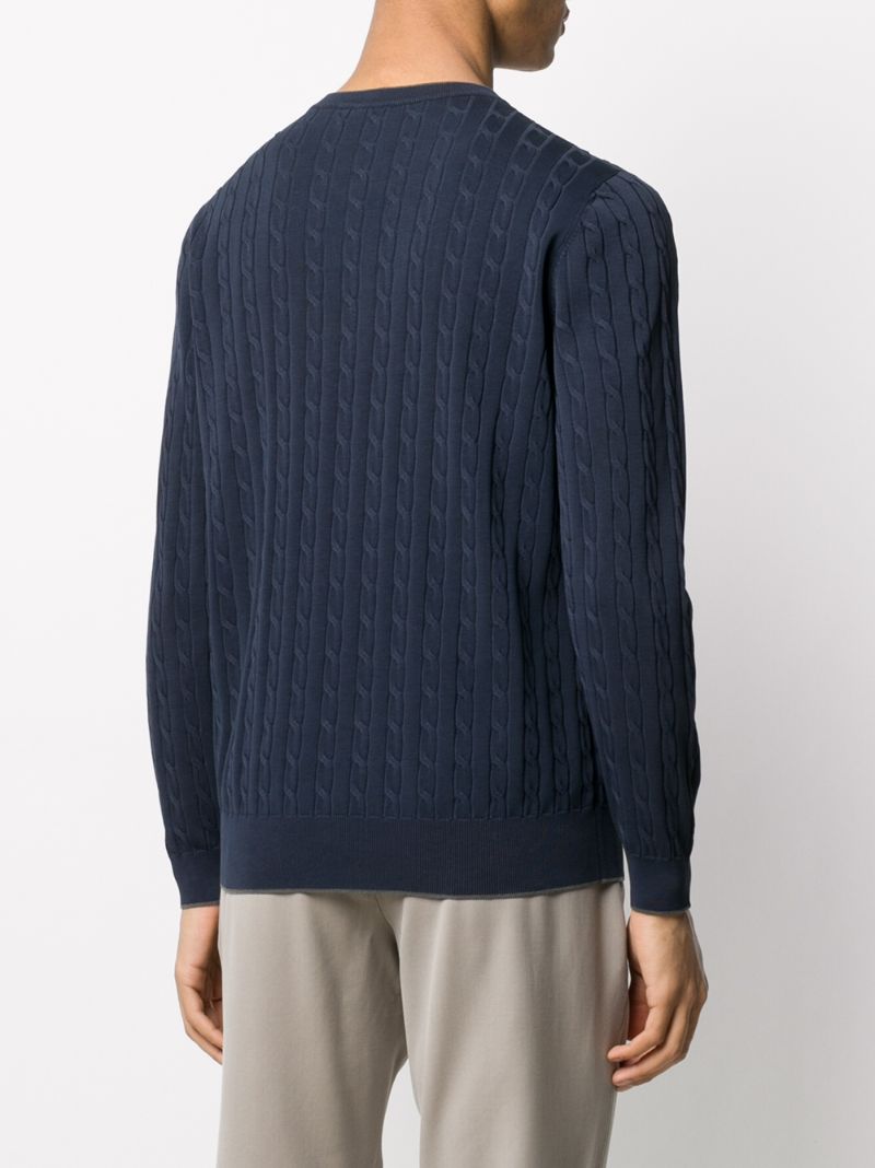 Shop Eleventy Cable-knit Jumper In Blue