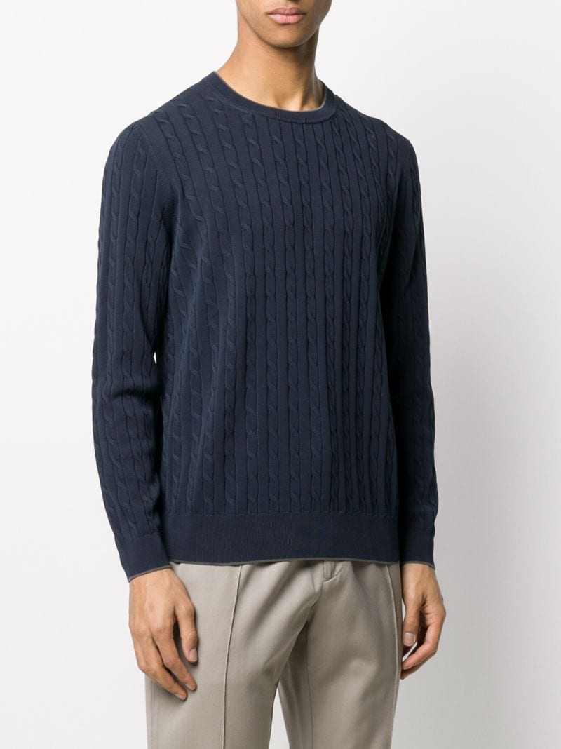 Shop Eleventy Cable-knit Jumper In Blue