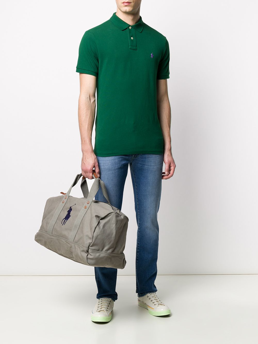 фото Polo ralph lauren embroidered logo cotton holdall