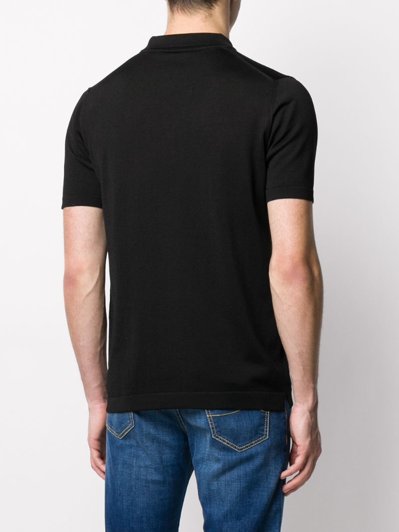 Shop Nuur Slim-fit Polo Shirt In Black