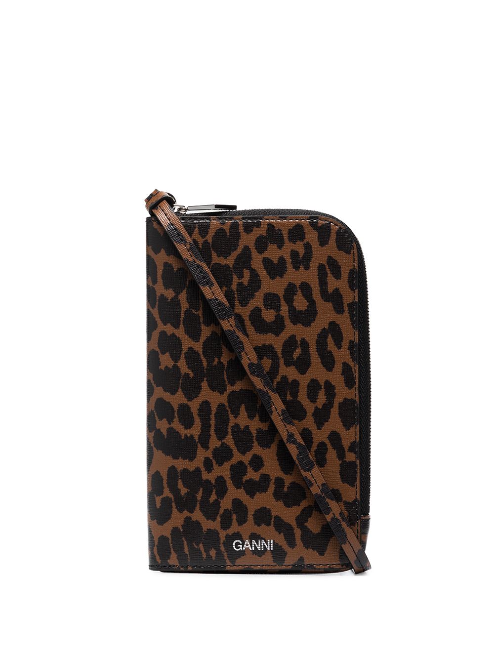 фото Ganni сумка через плечо с леопардовым принтом