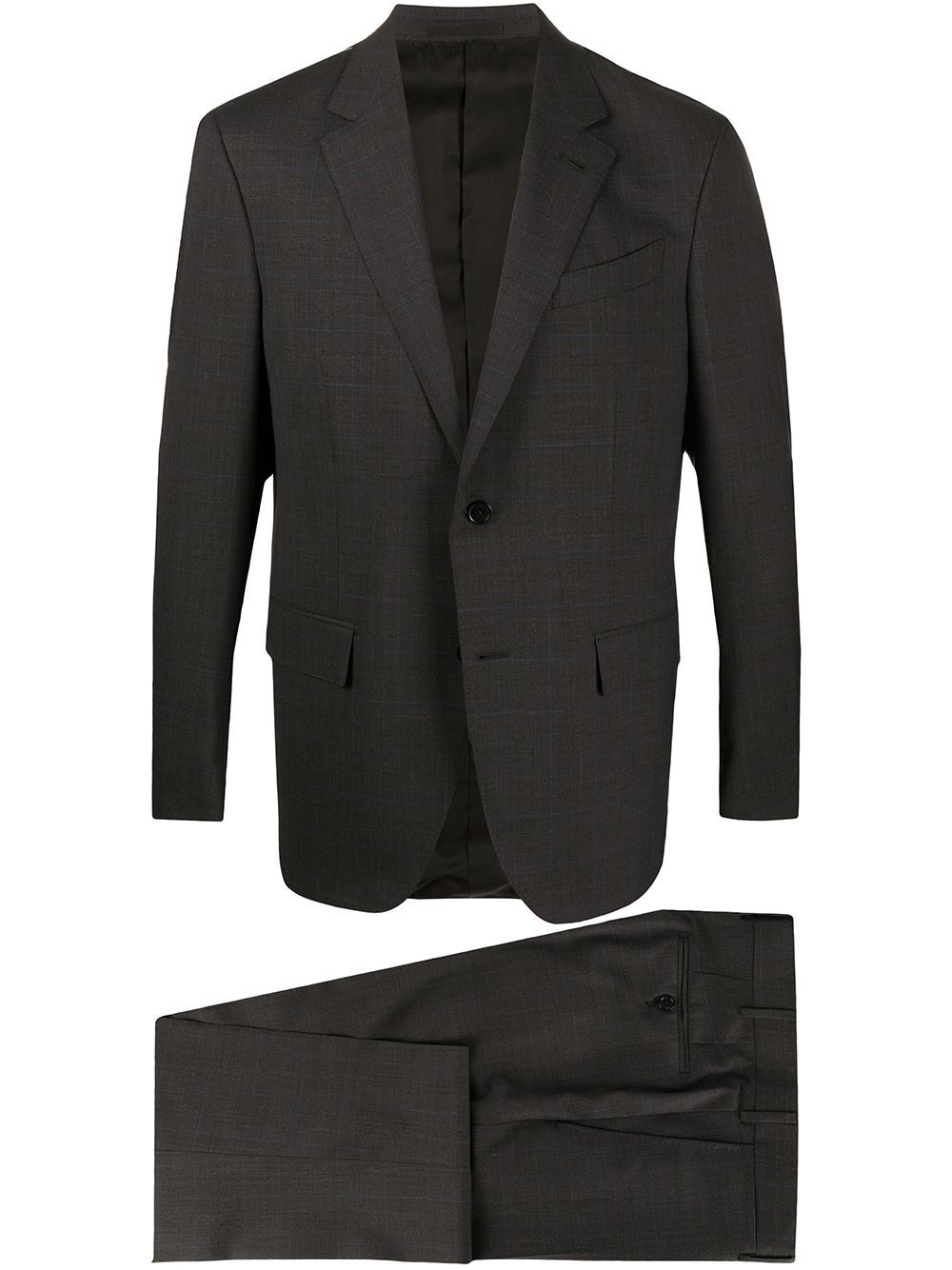 Ermenegildo Zegna Check Pattern Two-piece Suit In Grey