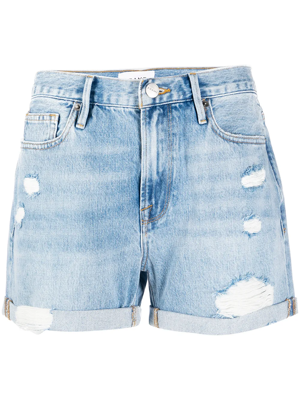 distressed denim boyfriend shorts