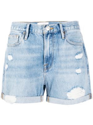 frame white denim shorts