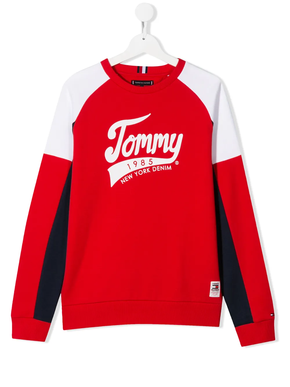 Tommy Hilfiger Junior Teen Colour Block Logo Sweatshirt In Red