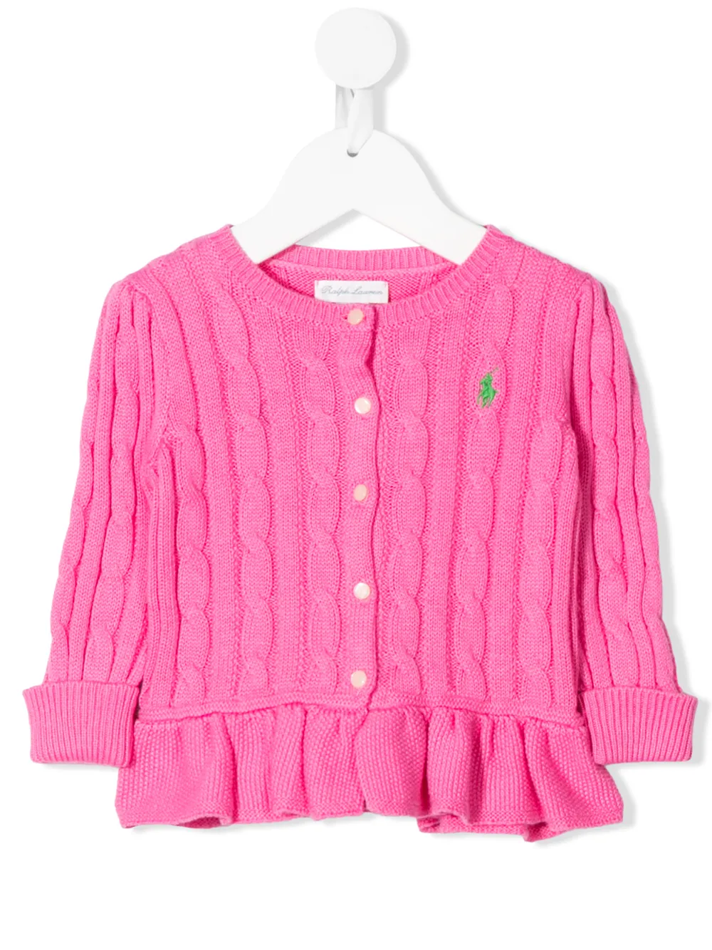 Ralph Lauren Kids кардиган фактурной вязки с оборками