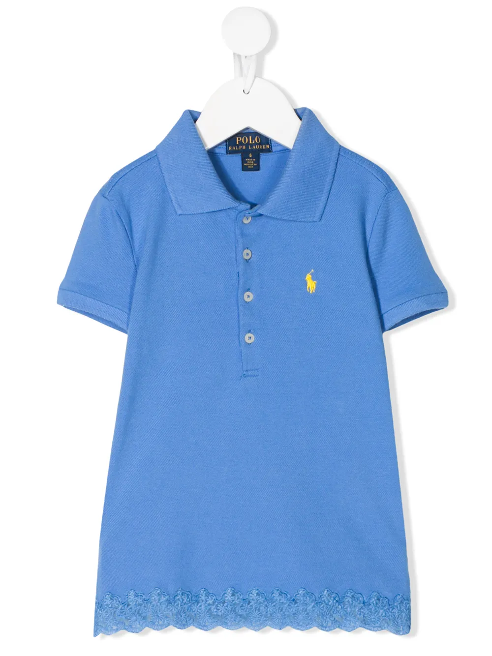 Ralph Lauren Kids рубашка-поло с короткими рукавами и кружевом Ralph Lauren Kids рубашка-поло с короткими рукавами и кружевом