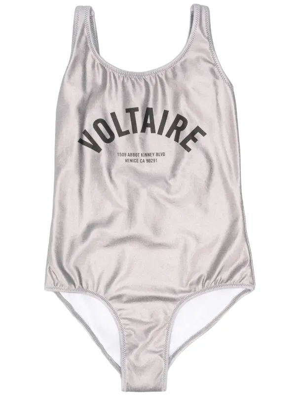 Shop Zadig Voltaire Kids Logo Print Swimsuit With Express Delivery Farfetch