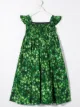 الصورة 2 من Dolce & Gabbana Kids فستان بطبعة ورقة