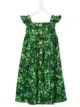 الصورة 1 من Dolce & Gabbana Kids فستان بطبعة ورقة