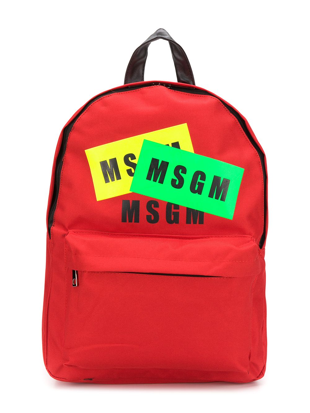 Msgm Kids' Logo Print Backpack In Red