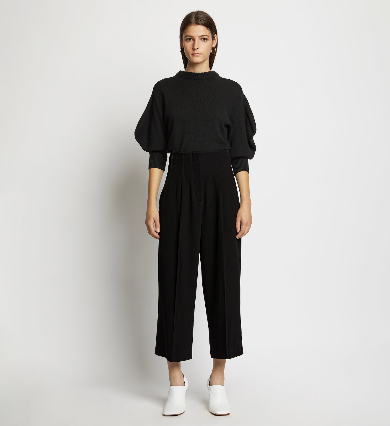 Textured Crepe High Waisted Culottes