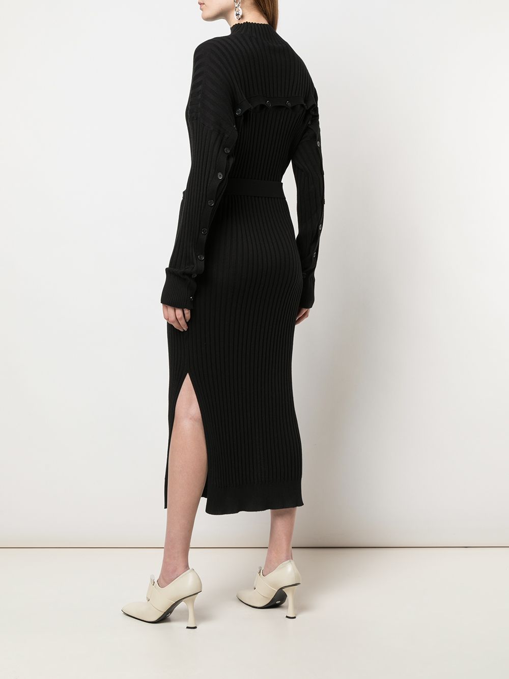 PROENZA SCHOULER RIBBED HIGH-NECK FITTED DRESS