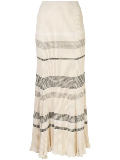 Proenza Schouler falda tejida con rayas en zigzag