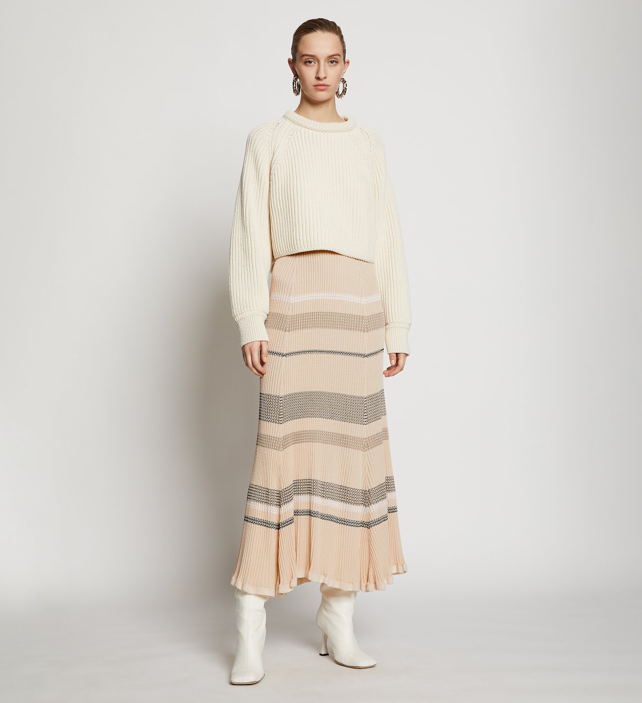 Zig Zag Stripe Knit Skirt