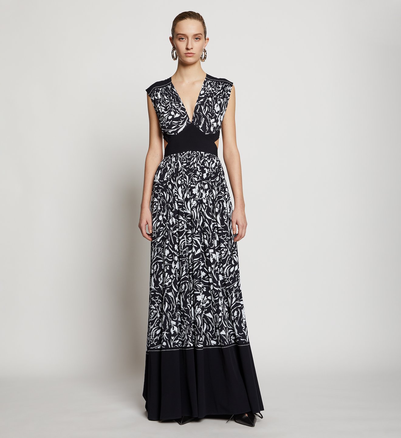 Blocked Floral Maxi Dress