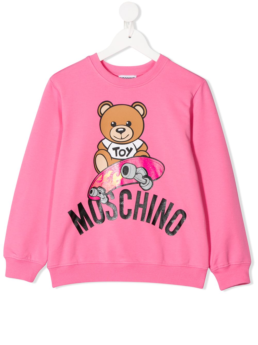 фото Moschino kids толстовка teddy bear с круглым вырезом и логотипом