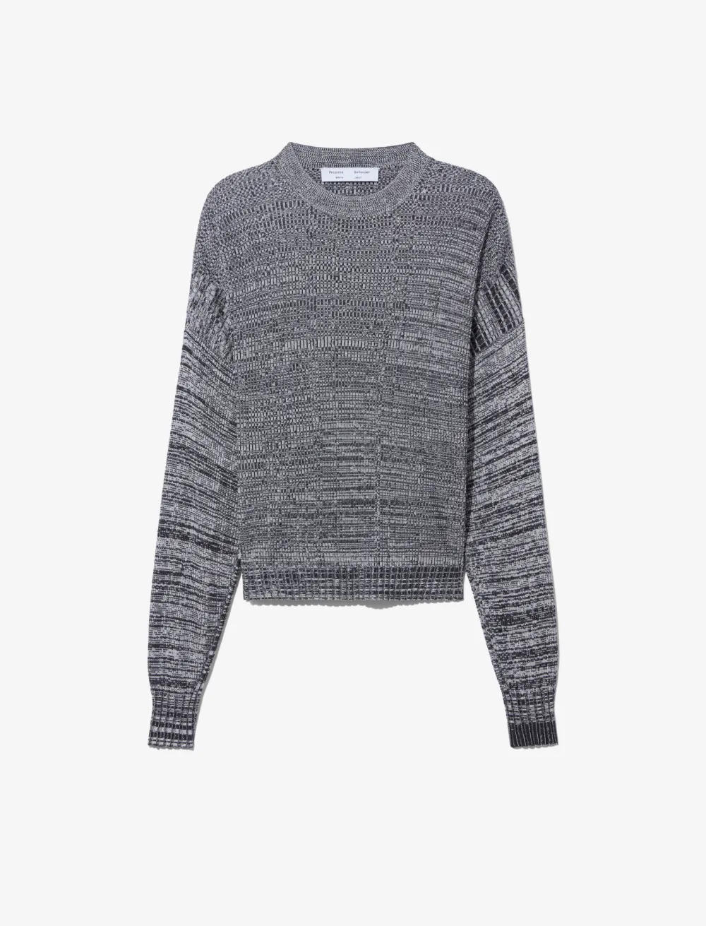 Image of Proenza Schouler White Label Marl Silk Sweater Cut Out Top off-white/black M