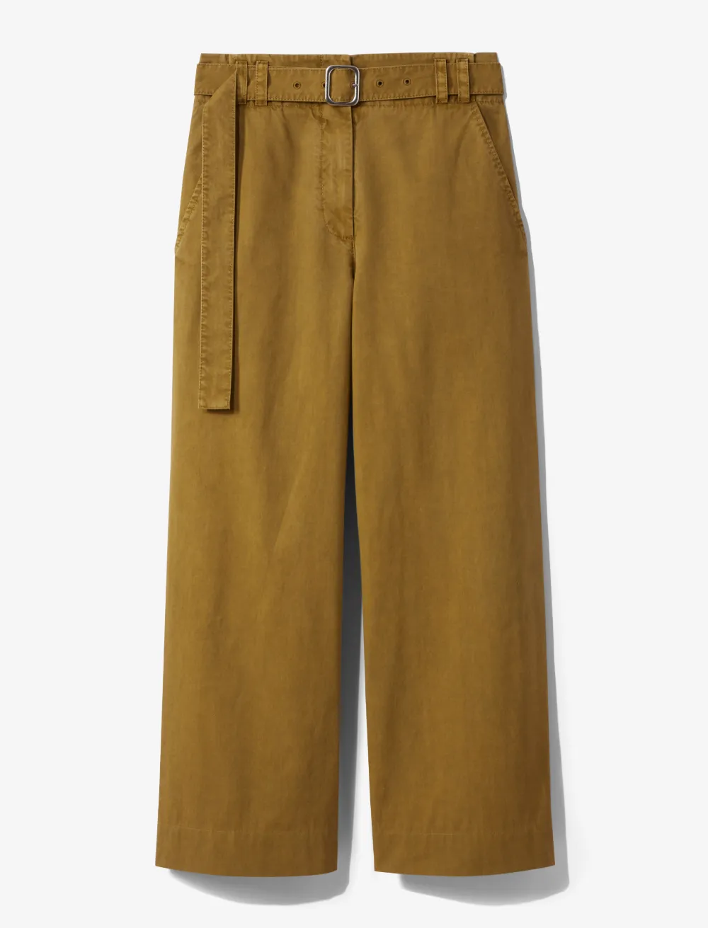 Image of Proenza Schouler White Label Belted Washed Cotton Pants moss/green