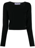 Proenza Schouler White Label scoop-neck long-sleeved jumper - Black