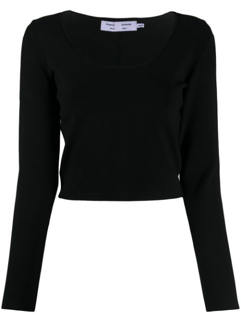 scoop-neck long-sleeved jumper