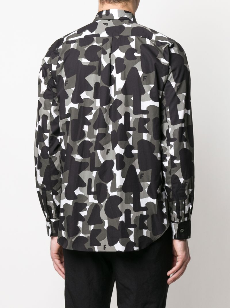 Shop Black Comme Des Garçons All Over Print Shirt In Black