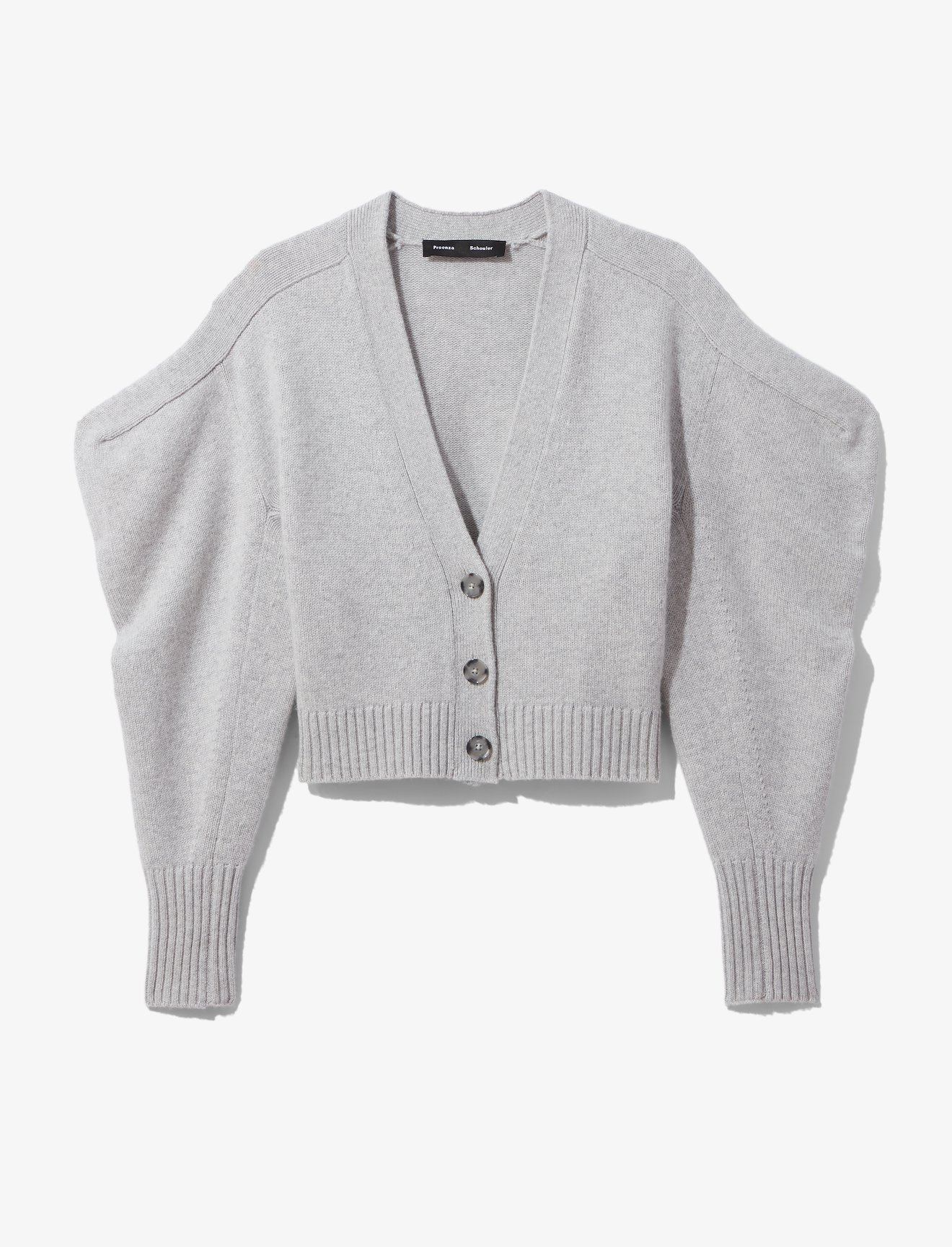 Cashmere Draped Puff Sleeve Cardigan #4