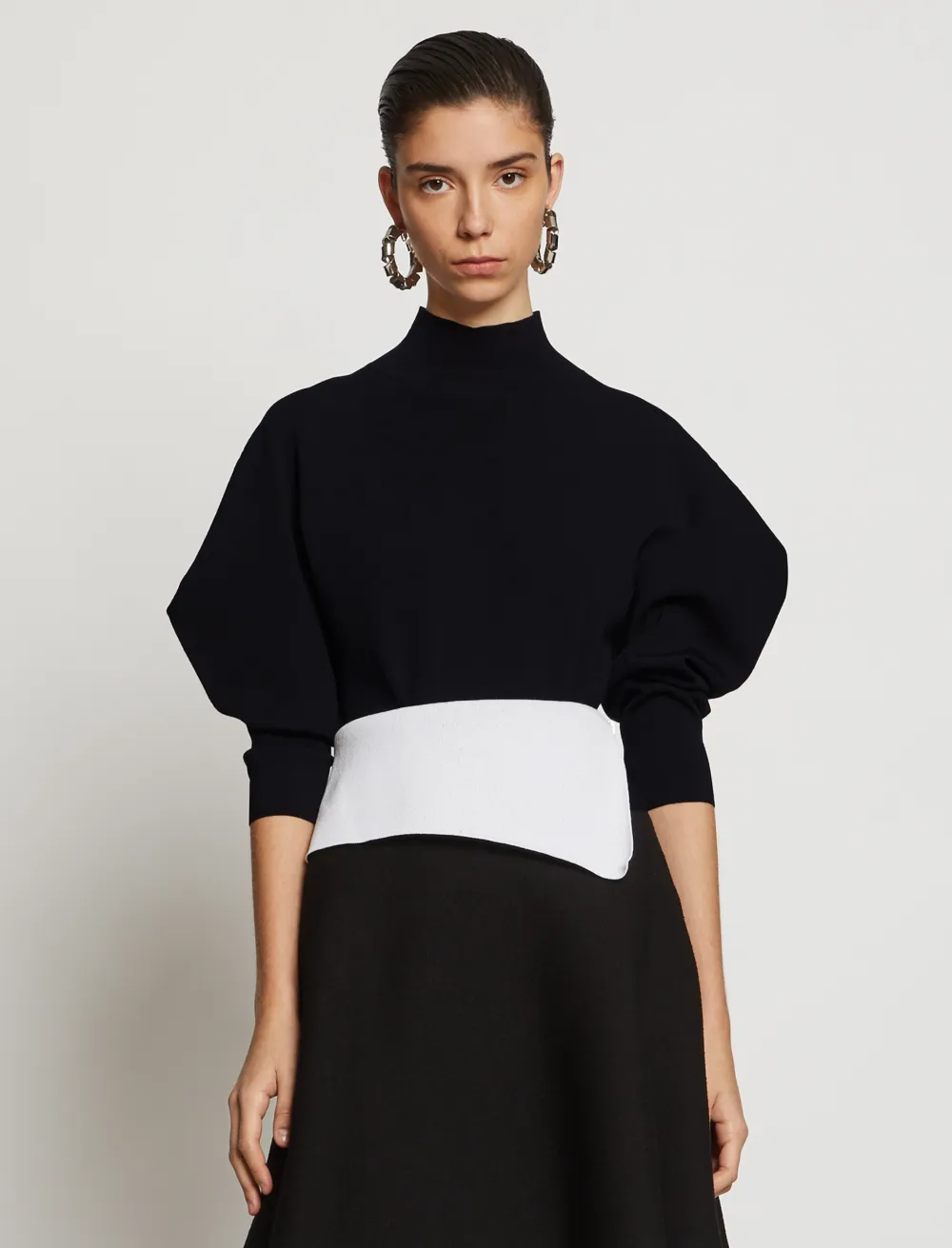 Image of Proenza Schouler Draped Puff Sleeve Knit Top black S