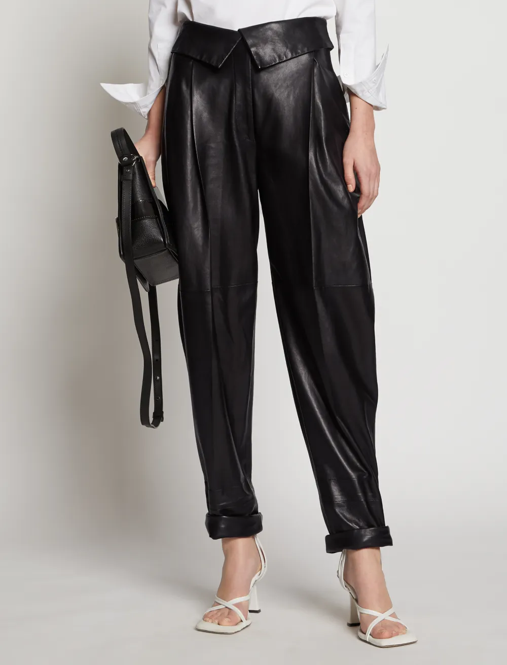 Image of Proenza Schouler Exaggerated Leather Pants black