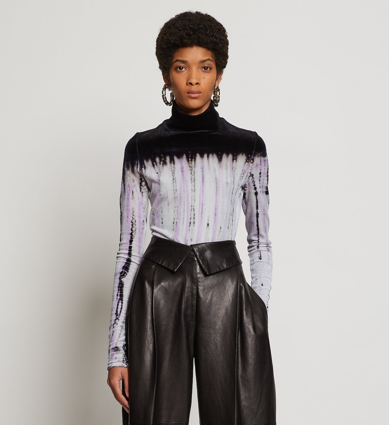 Tie Dye Velvet Turtleneck