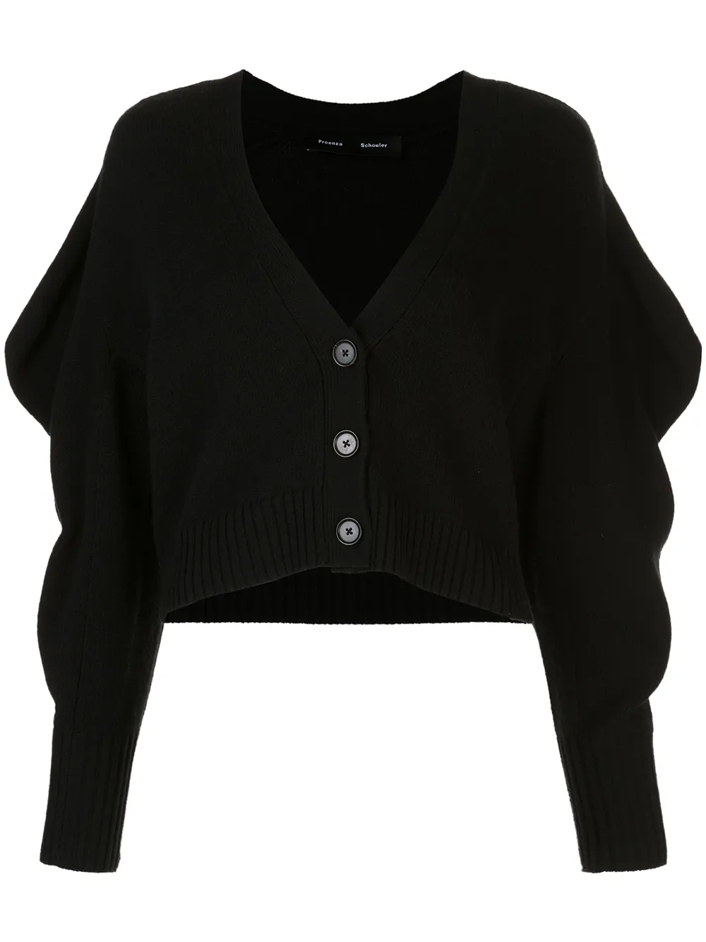 cropped sleeve cardigan