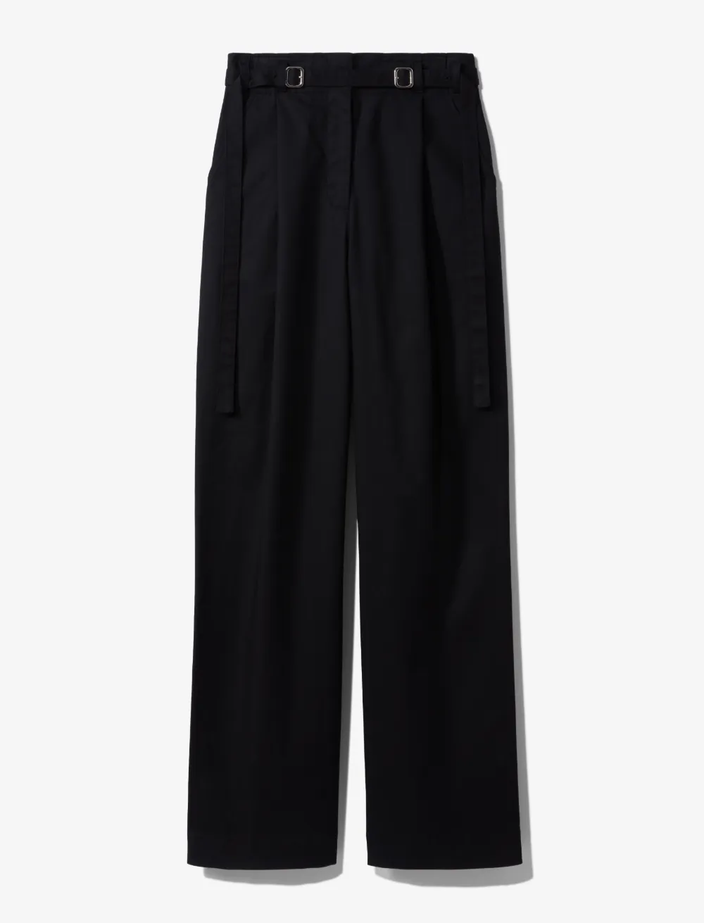 Image of Proenza Schouler White Label Belted Cotton Twill Pants black