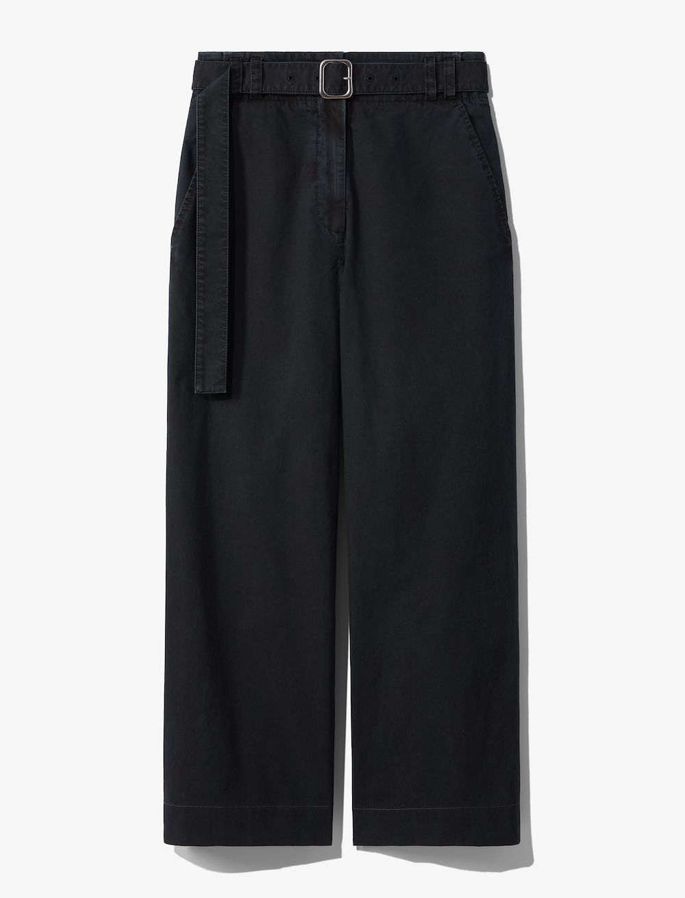 Image of Proenza Schouler White Label Belted Washed Cotton Pants black