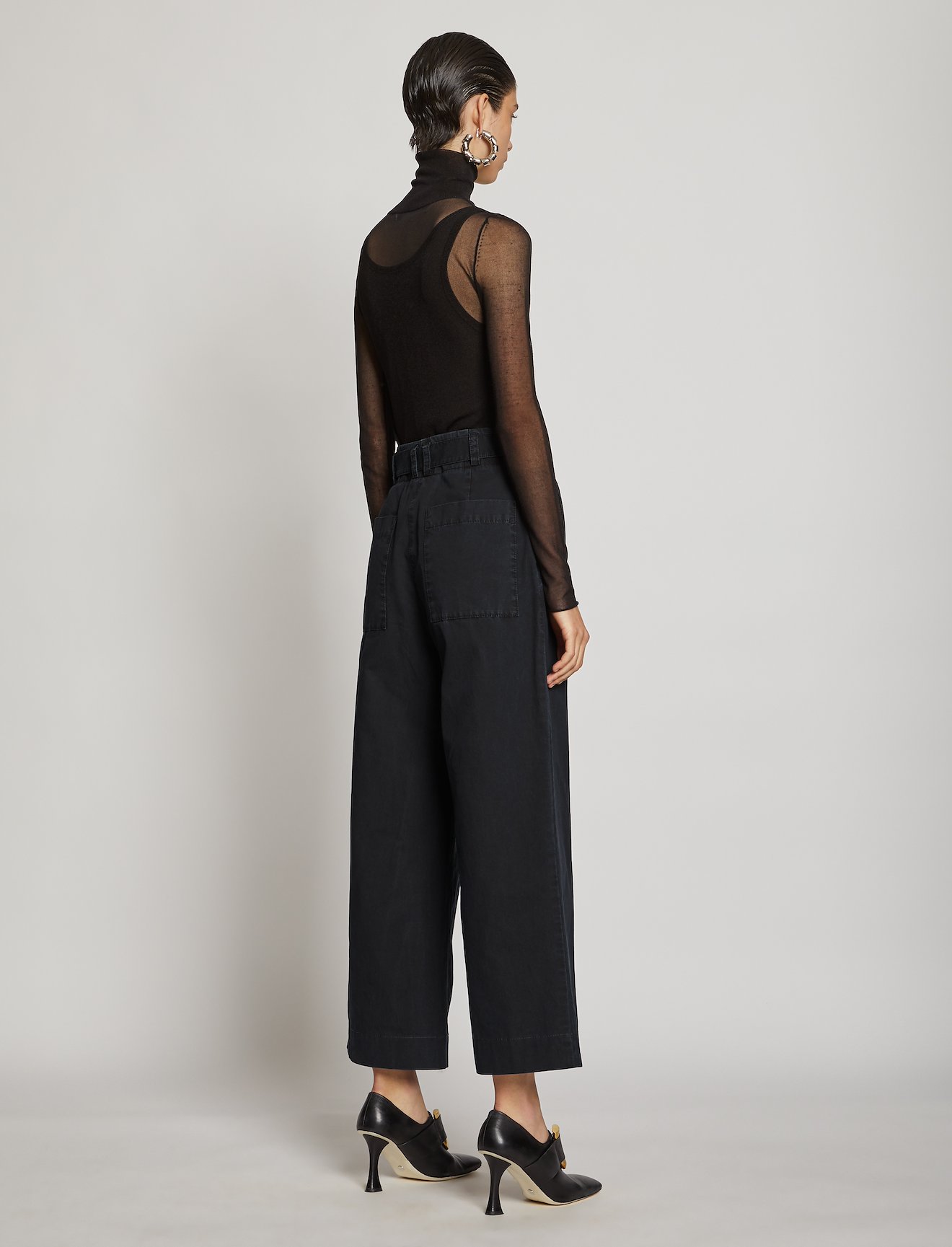 Belted Washed Cotton Pants #2