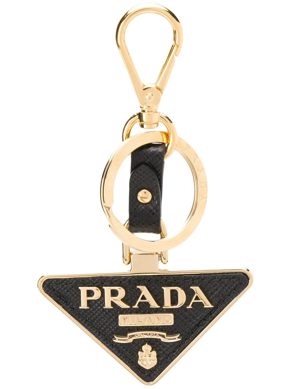 фото Prada брелок для ключей с треугольной подвеской и логотипом