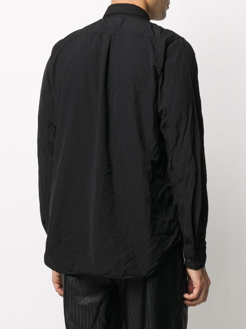 Shop Comme Des Garçons Homme Deux Zip-detail Point-collar Shirt In Black