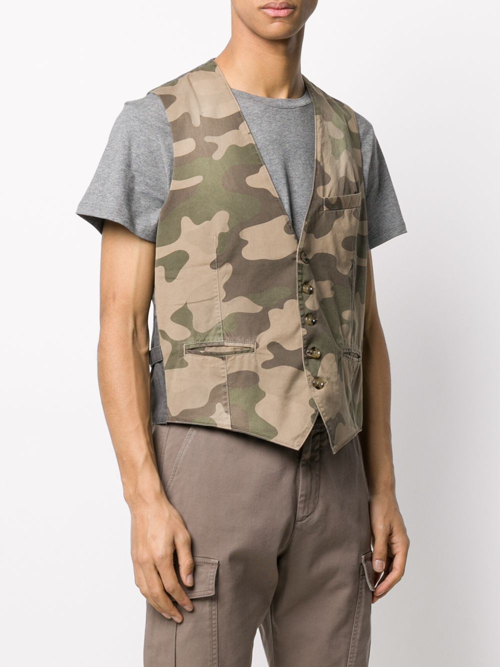 фото Eleventy camouflage panelled waistcoat