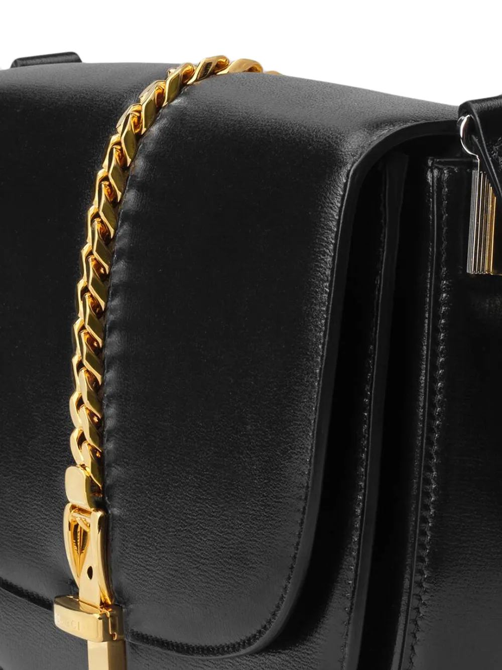 Black Small Sylvie Shoulder Bag Gold Hardware