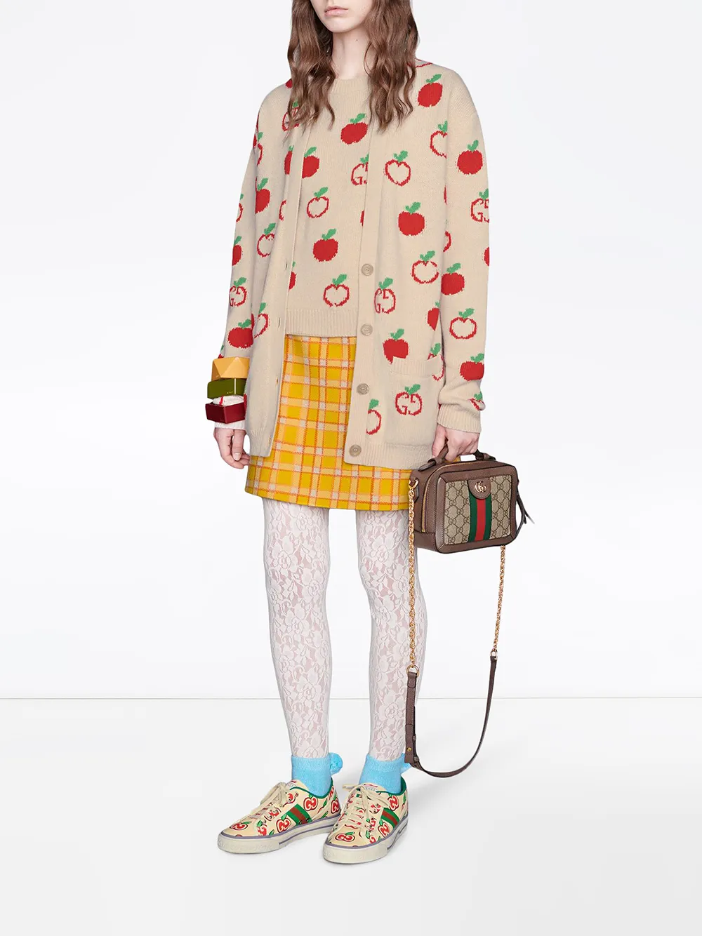 Imagen 2 de Gucci falda corta acampanada a cuadros