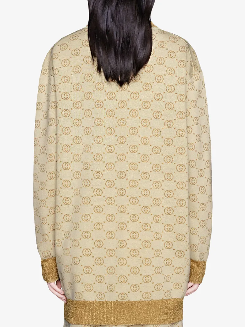 GUCCI GG PATTERN BUTTONED CARDIGAN