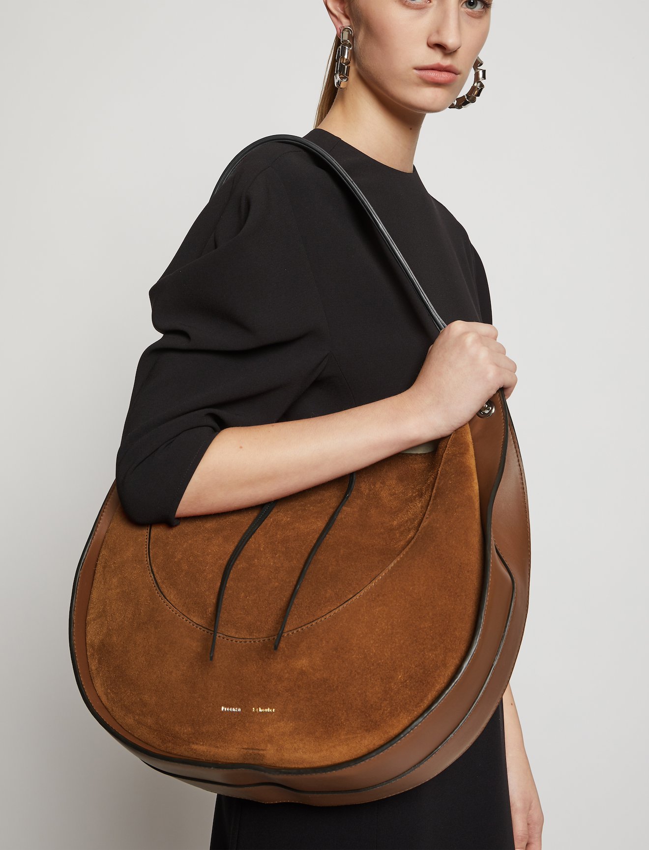 Large Arch Suede Shoulder Bag #5