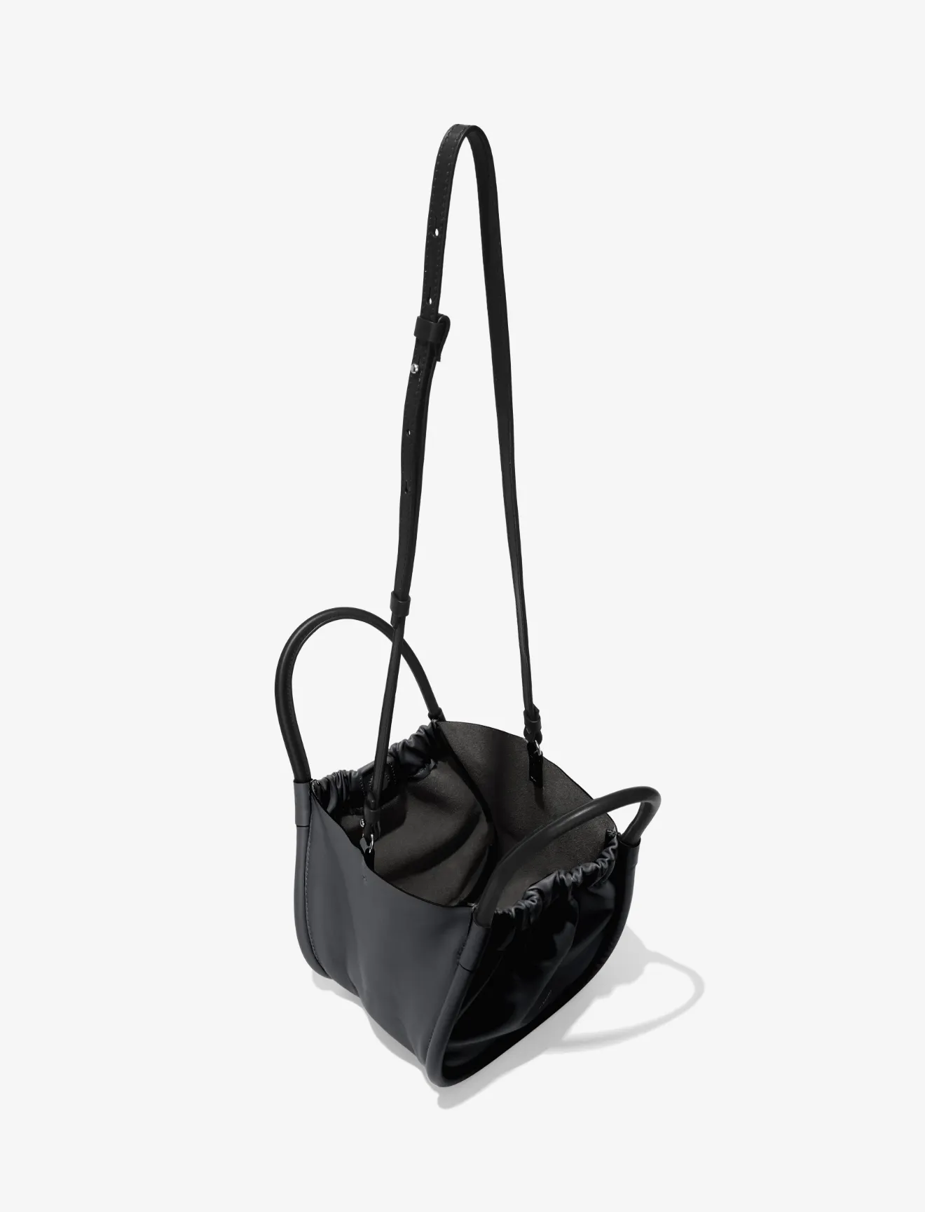 small ruched crossbody tote