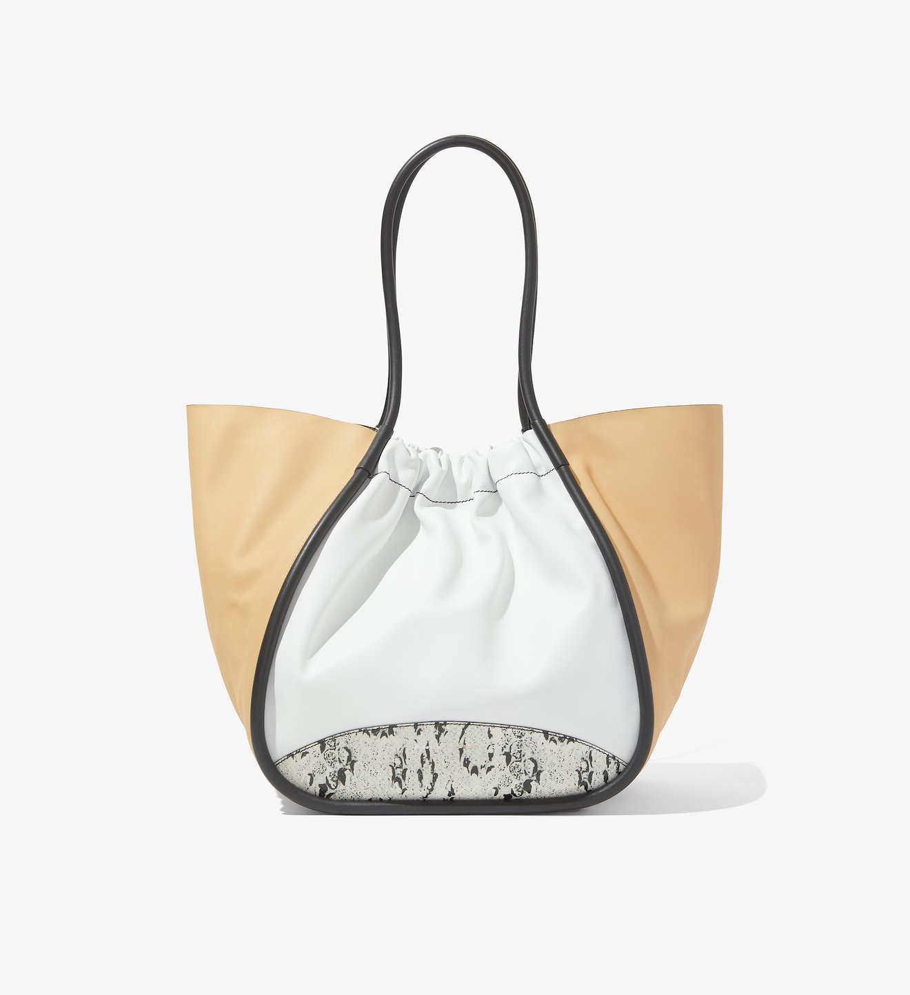 XL Snake Embossed Ruched Tote