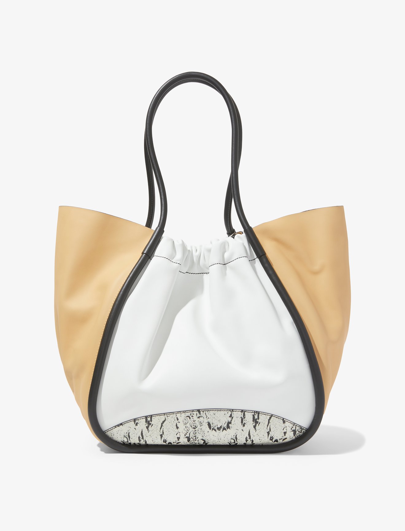 XL Snake Embossed Ruched Tote #2