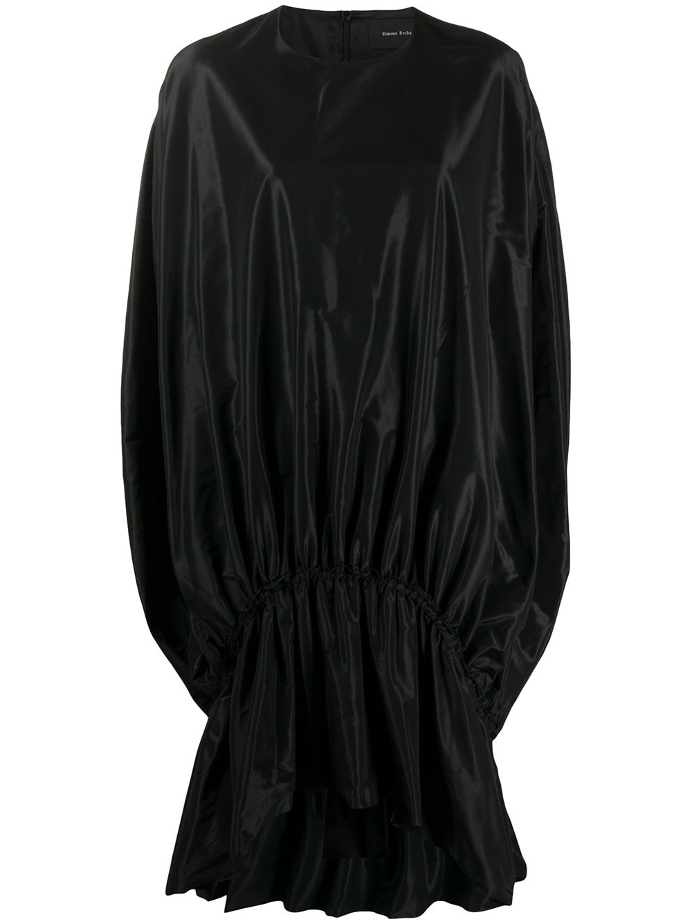 Simone Rocha Oversized Ruffled Trim Dress In Black
