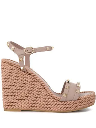 valentino rockstud wedge espadrilles