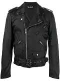 Black Comme Des Garçons checkerboard biker jacket