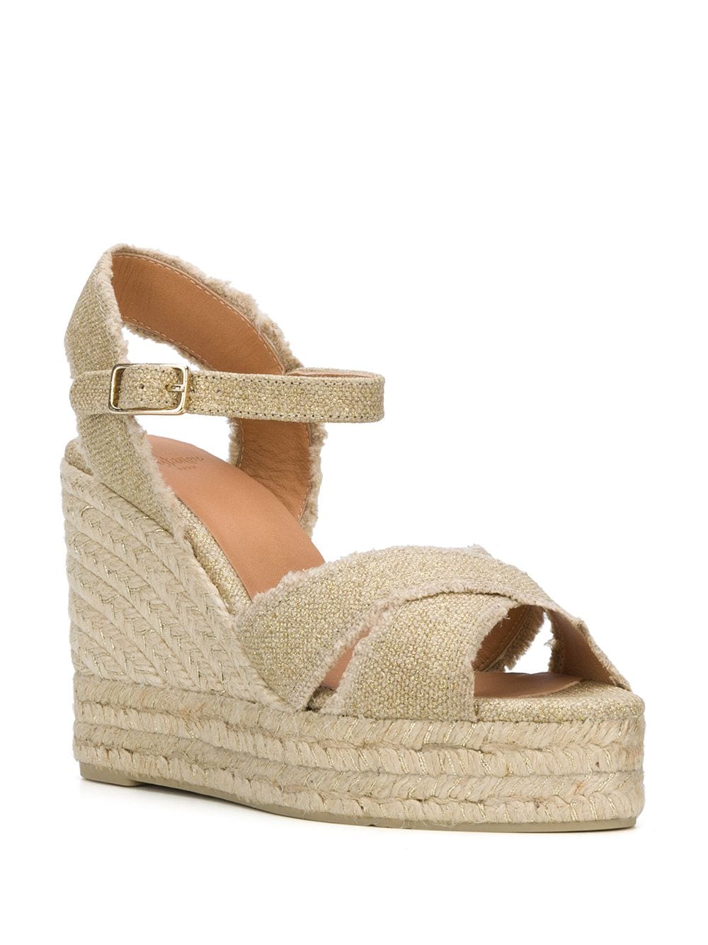 Castañer Bromelia espadrilles met sleehak - Beige